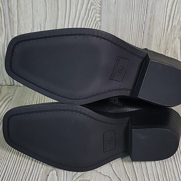 Sun + Stone Pheobie Leather Square Toe Harness Moto Ankle Boots Womens 5 NEW - Picture 8 of 14